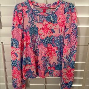 Lilly Pulitzer Pink and Blue Long Sleeve Top
